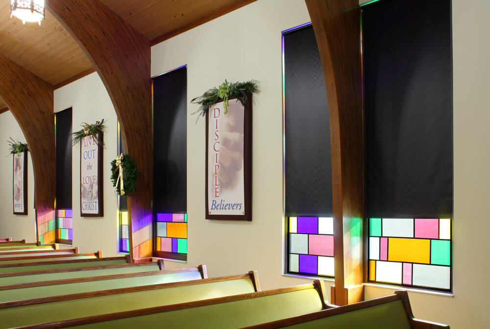 Commercial Blackout Shades House of Worship Commercial ManualShades NCchurch